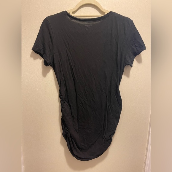 Motherhood Maternity Short-Sleeve Shirt
Black
Side Ruched 
Size: Medium - Picture 2 of 4